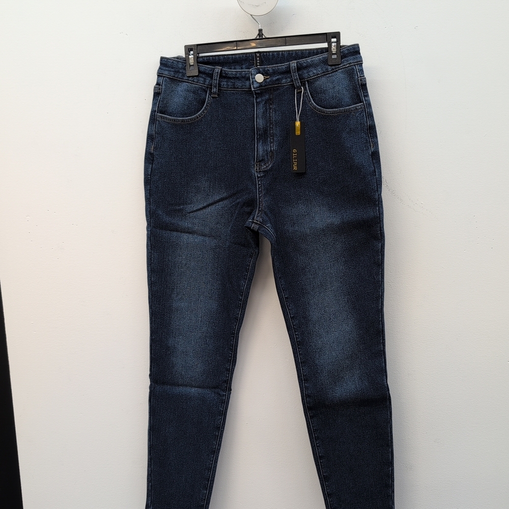 Gilipur Straight Leg High Waisted Women's Jeans XL Dark Blue